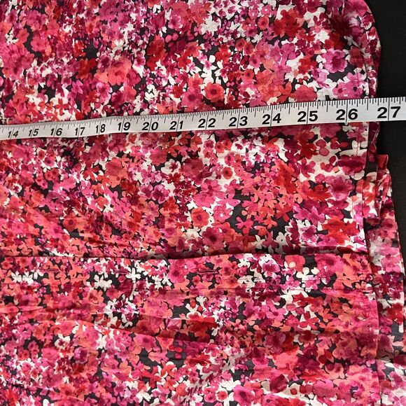 J. Jill Shirt Womens Large Red Pink Multi Floral Button Front Long Sleeve Blouse - Picture 7 of 7